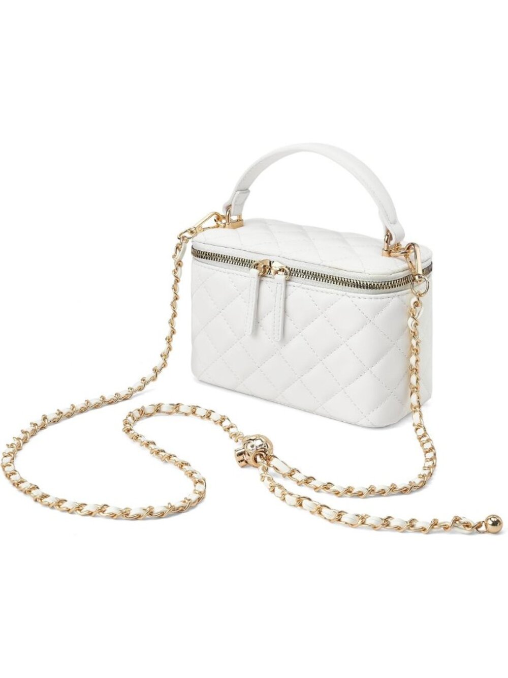 Chic Small Quilted Crossbody Purse with Top Handle - Stylish Women's Bag